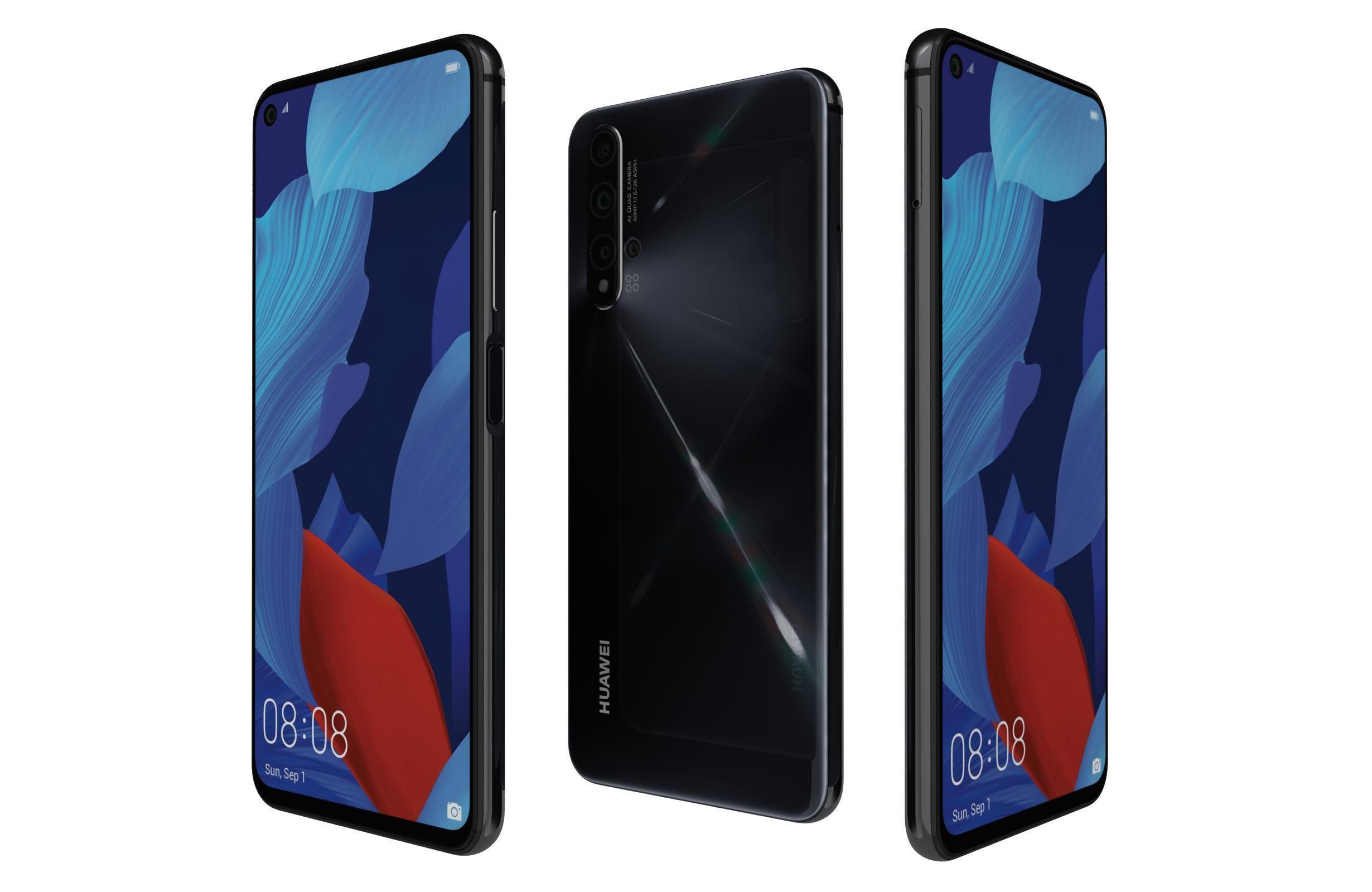 Huawei Nova 5T All Colors 3D model_10