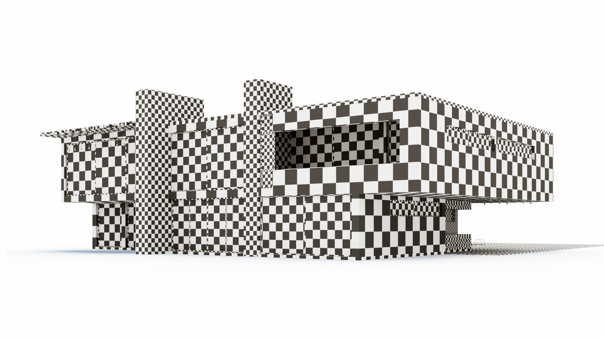 Modern villa with pool  3D model_15