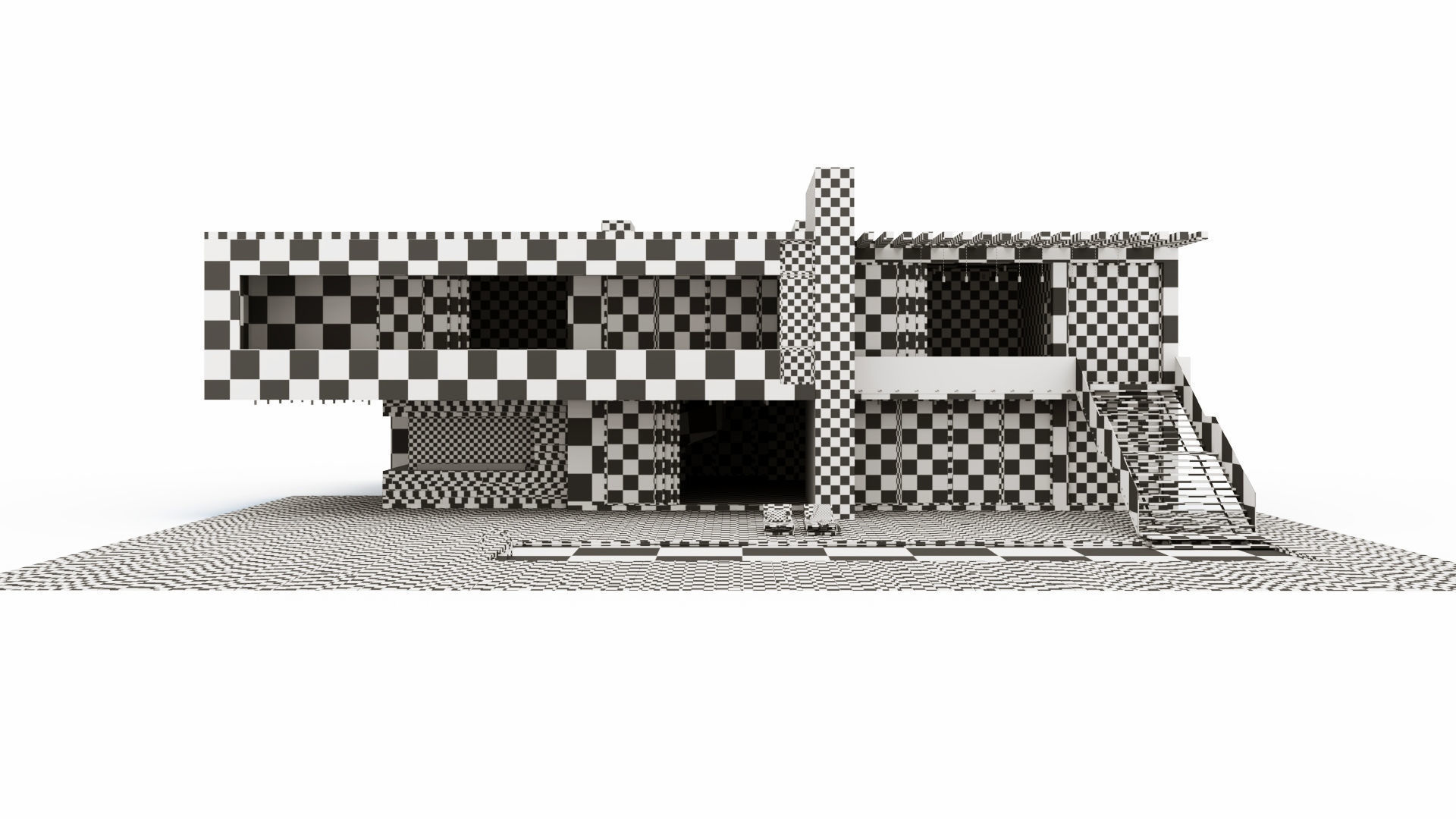 Modern villa with pool  3D model_16