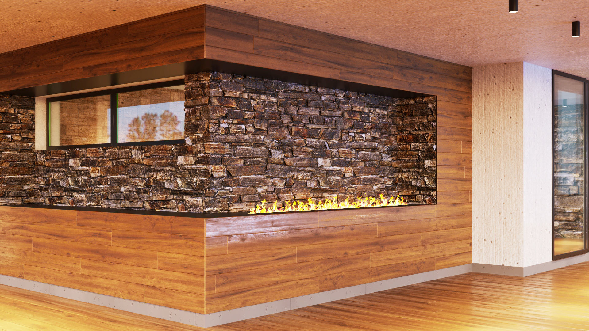 Modern villa with pool  3D model_5