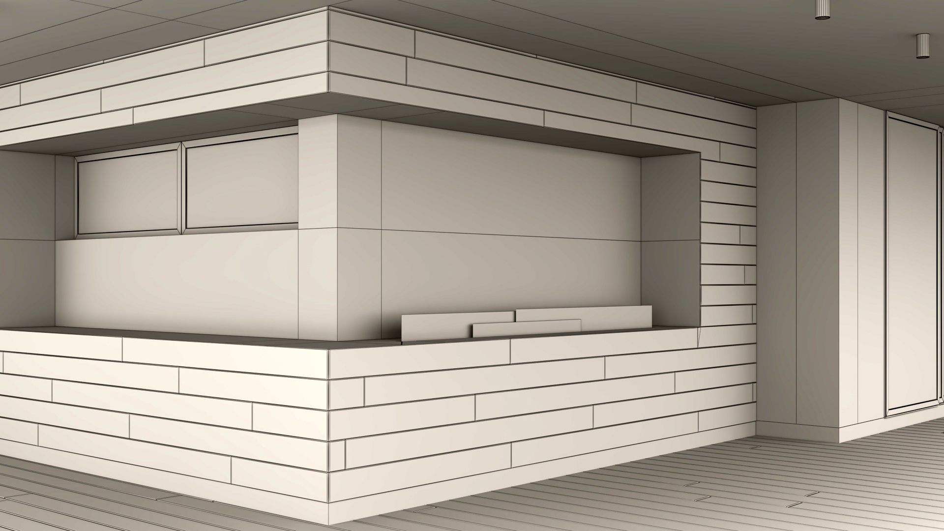 Modern villa with pool  3D model_11