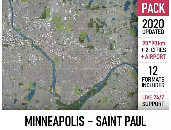 Minneapolis - Saint Paul 3D Model Collection