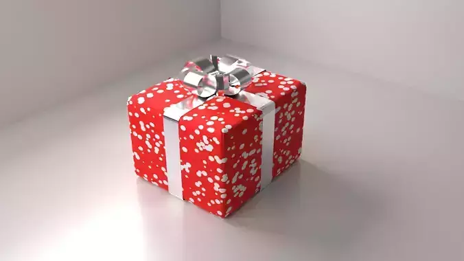 Red Polka Dot Gift Box 10 with Ribbon
