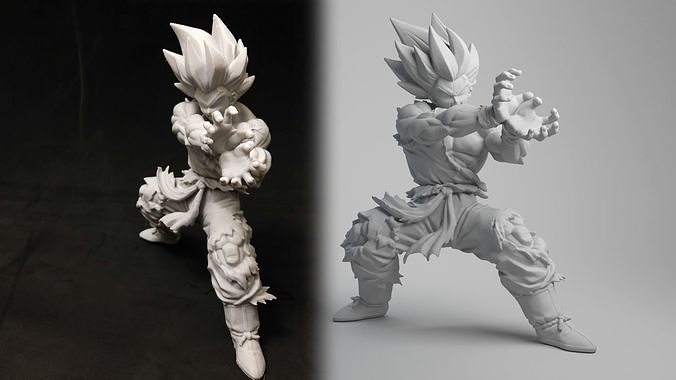 Goku Kamehameha 3D Printed Model 3D print model