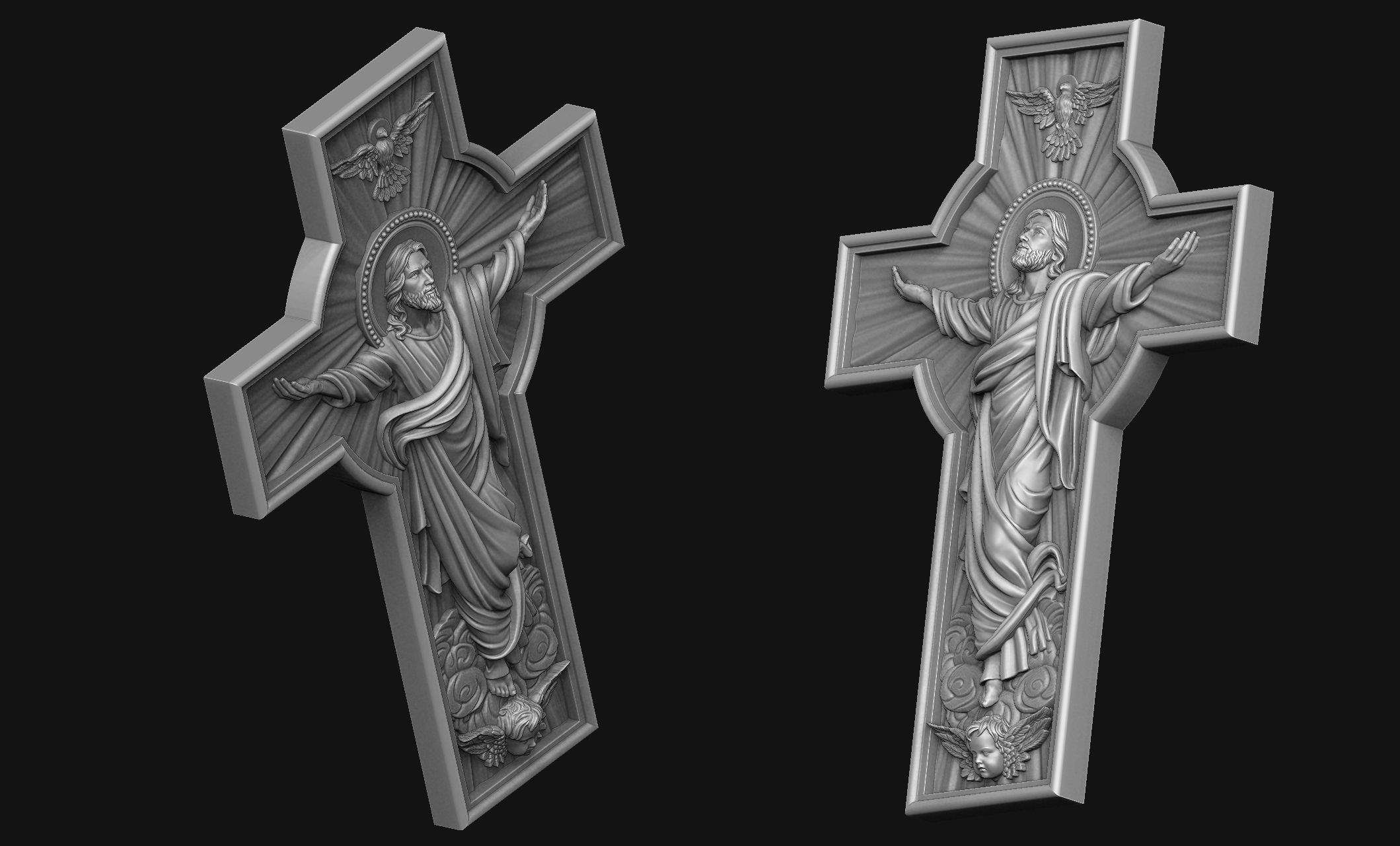 Ascension Cross 3D print model_3