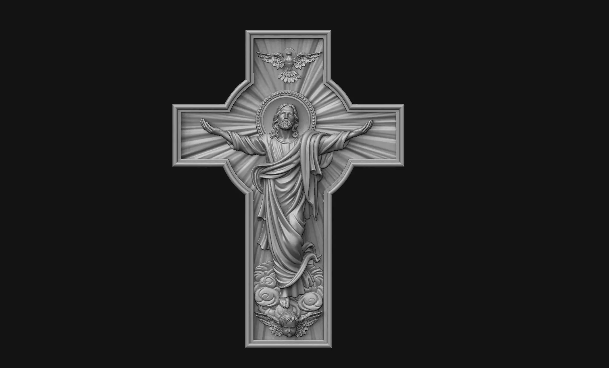 Ascension Cross 3D print model_0