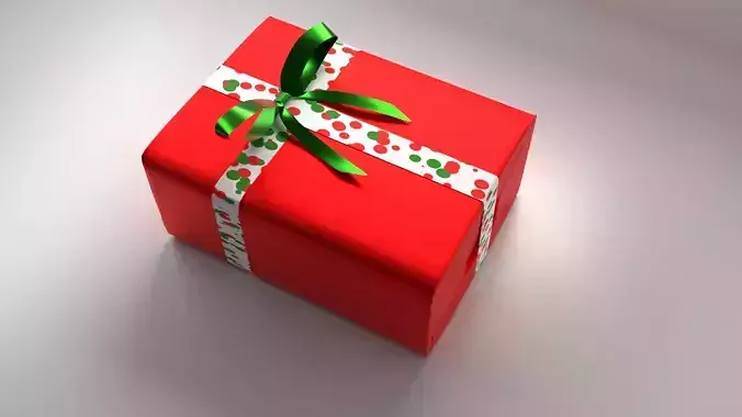 Red Gift Box 11 with Ribbon