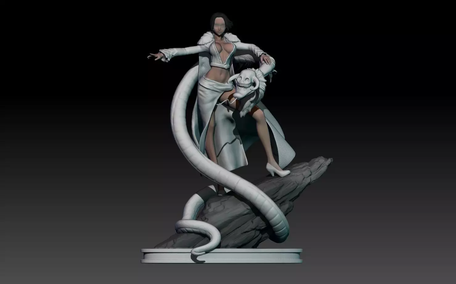 boa hancock - one piece - 3d print statue small version 3D print model_0
