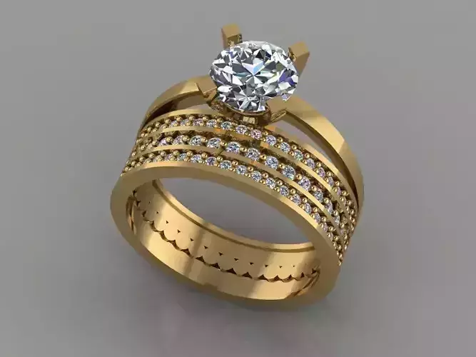 GC GOLD TW0166- Diamond gold wedding ring