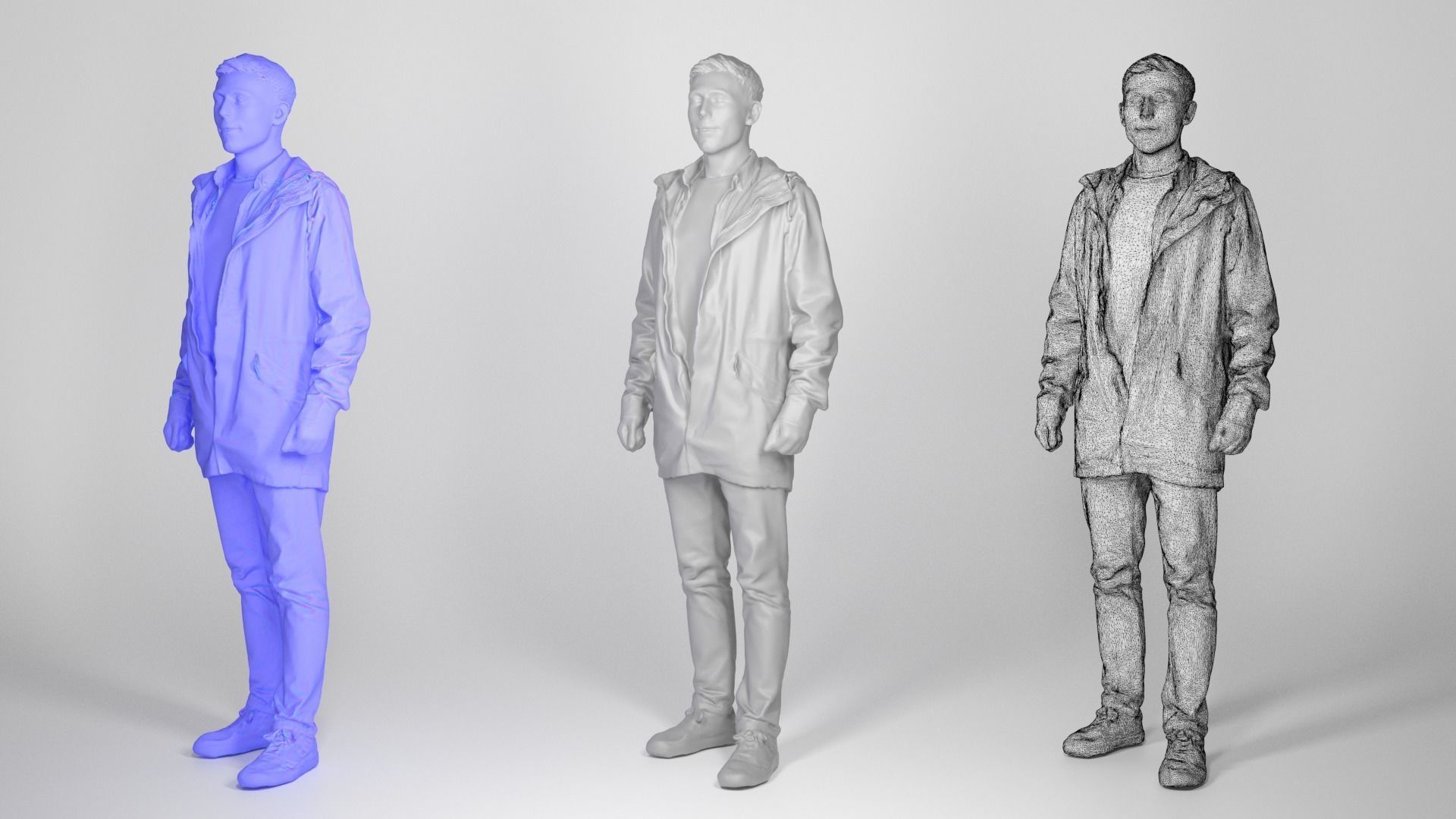 Male casual style 22 Low-poly 3D model_2