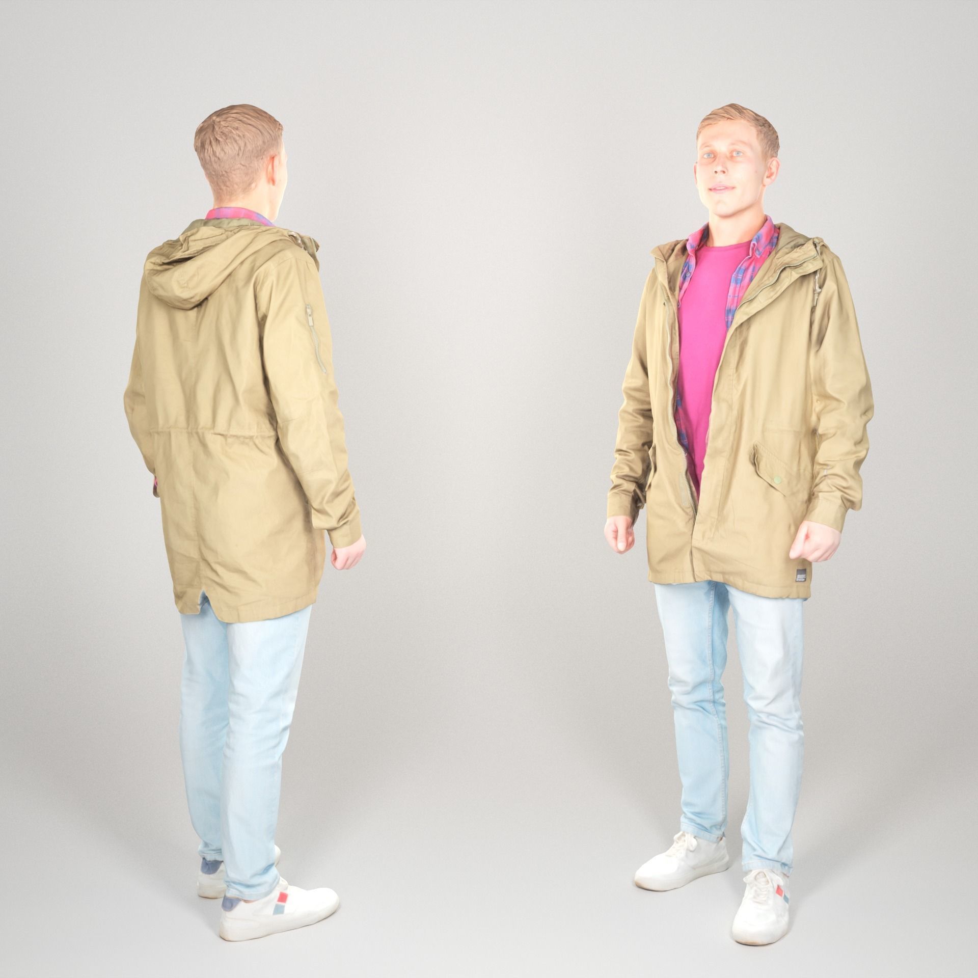 Male casual style 22 Low-poly 3D model_3
