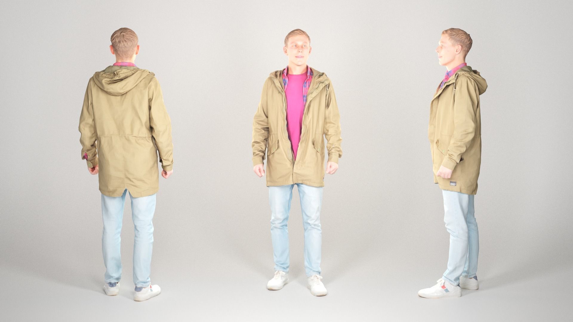 Male casual style 22 Low-poly 3D model_1