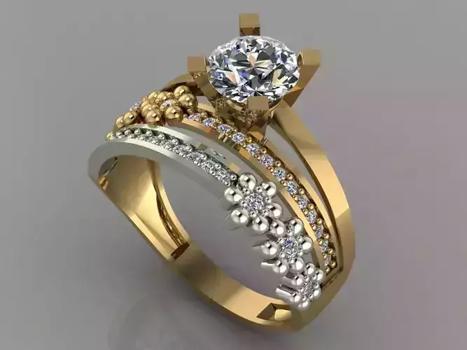 GC GOLD TW0168- Diamond gold wedding ring