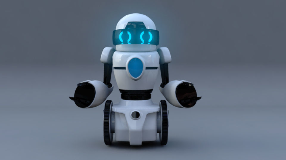 Rigged Robot Low-poly 3D model_1