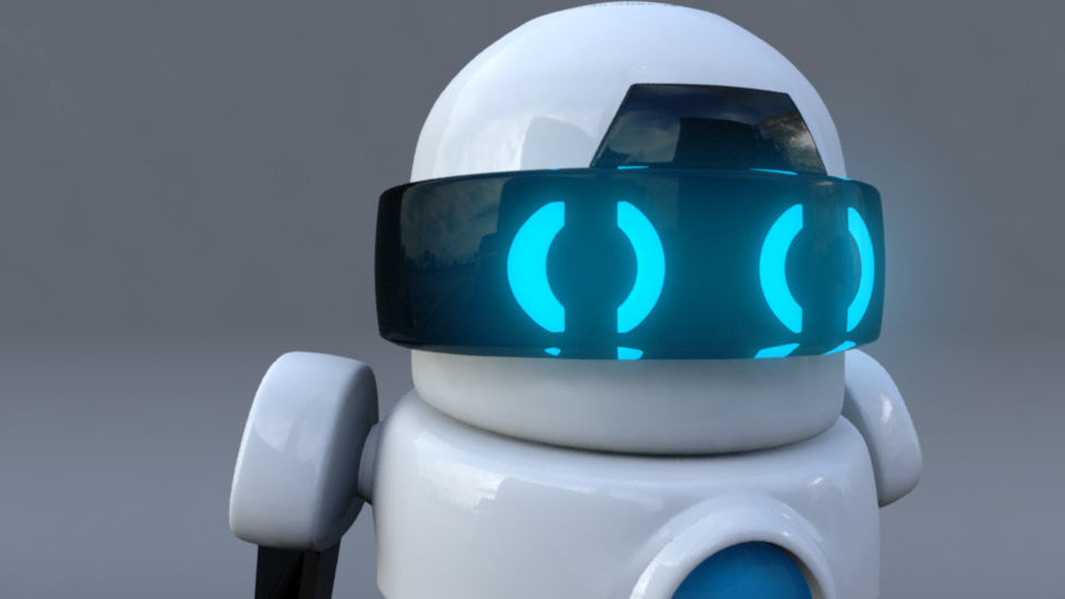 Rigged Robot Low-poly 3D model_8