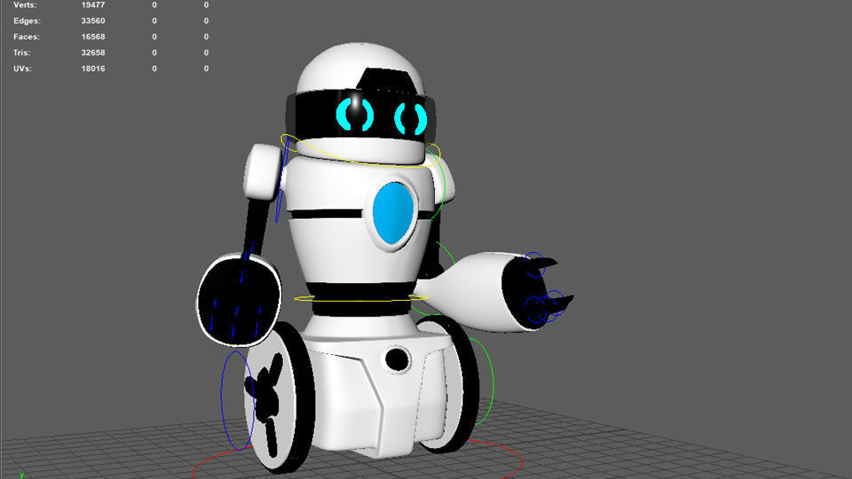 Rigged Robot Low-poly 3D model_16