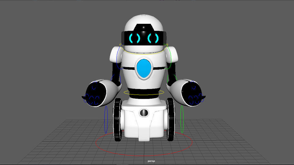 Rigged Robot Low-poly 3D model_22