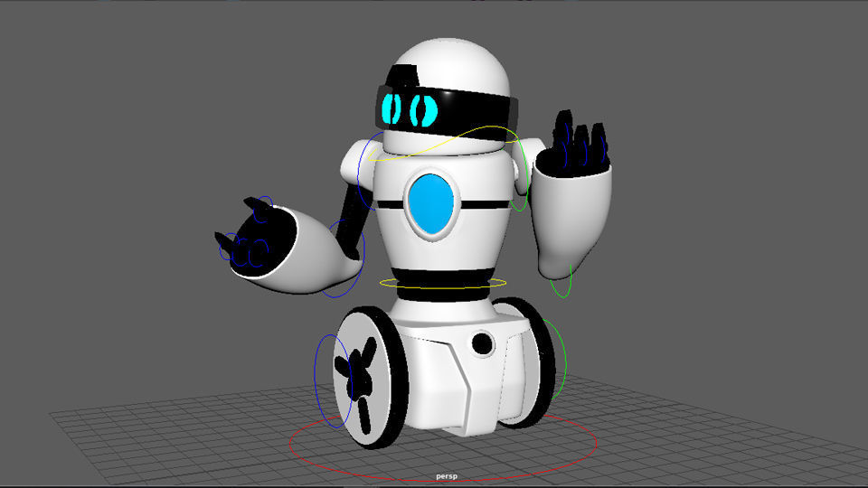 Rigged Robot Low-poly 3D model_18