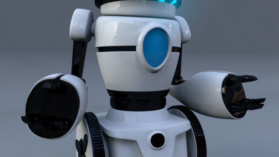 Rigged Robot Low-poly 3D model_13