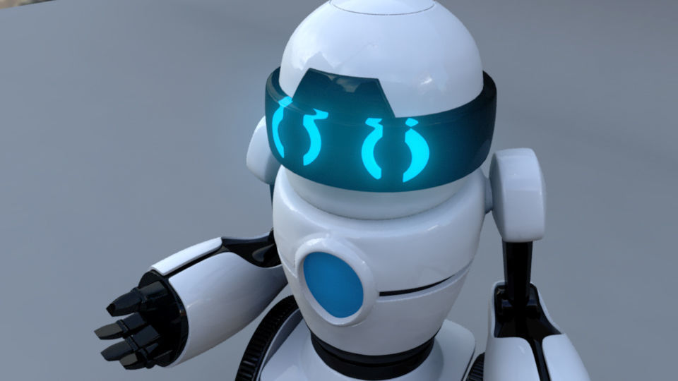 Rigged Robot Low-poly 3D model_10