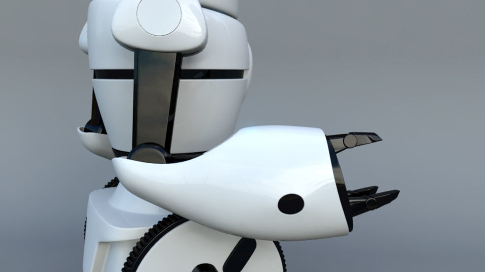 Rigged Robot Low-poly 3D model_7