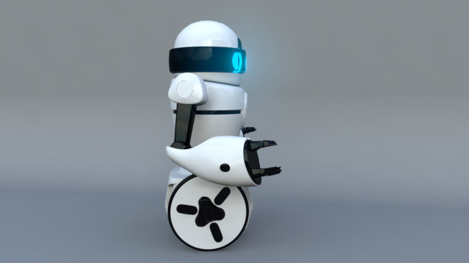 Rigged Robot Low-poly 3D model_2