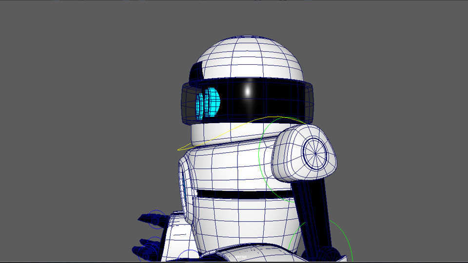 Rigged Robot Low-poly 3D model_23