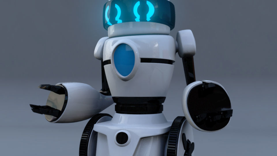 Rigged Robot Low-poly 3D model_11