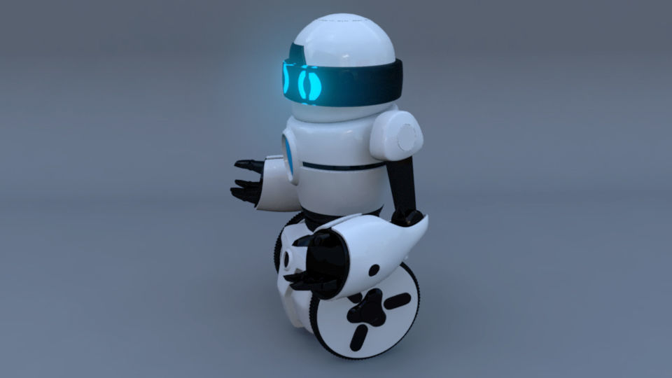 Rigged Robot Low-poly 3D model_6