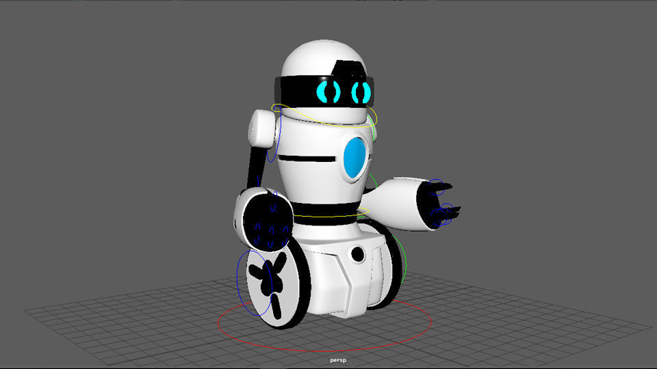 Rigged Robot Low-poly 3D model_15