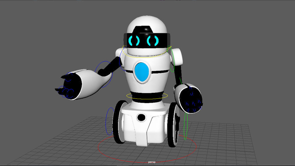 Rigged Robot Low-poly 3D model_19