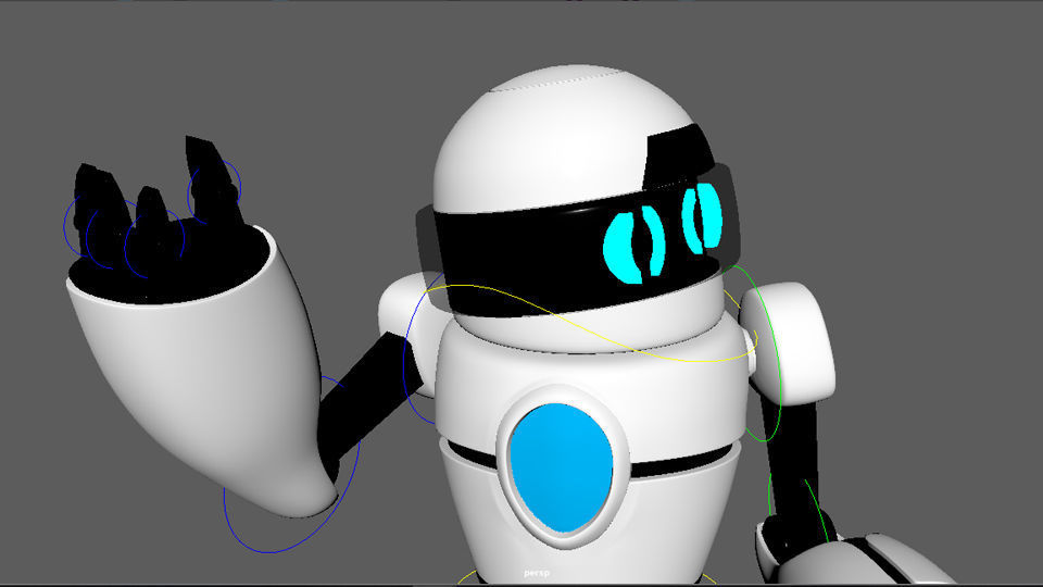 Rigged Robot Low-poly 3D model_14