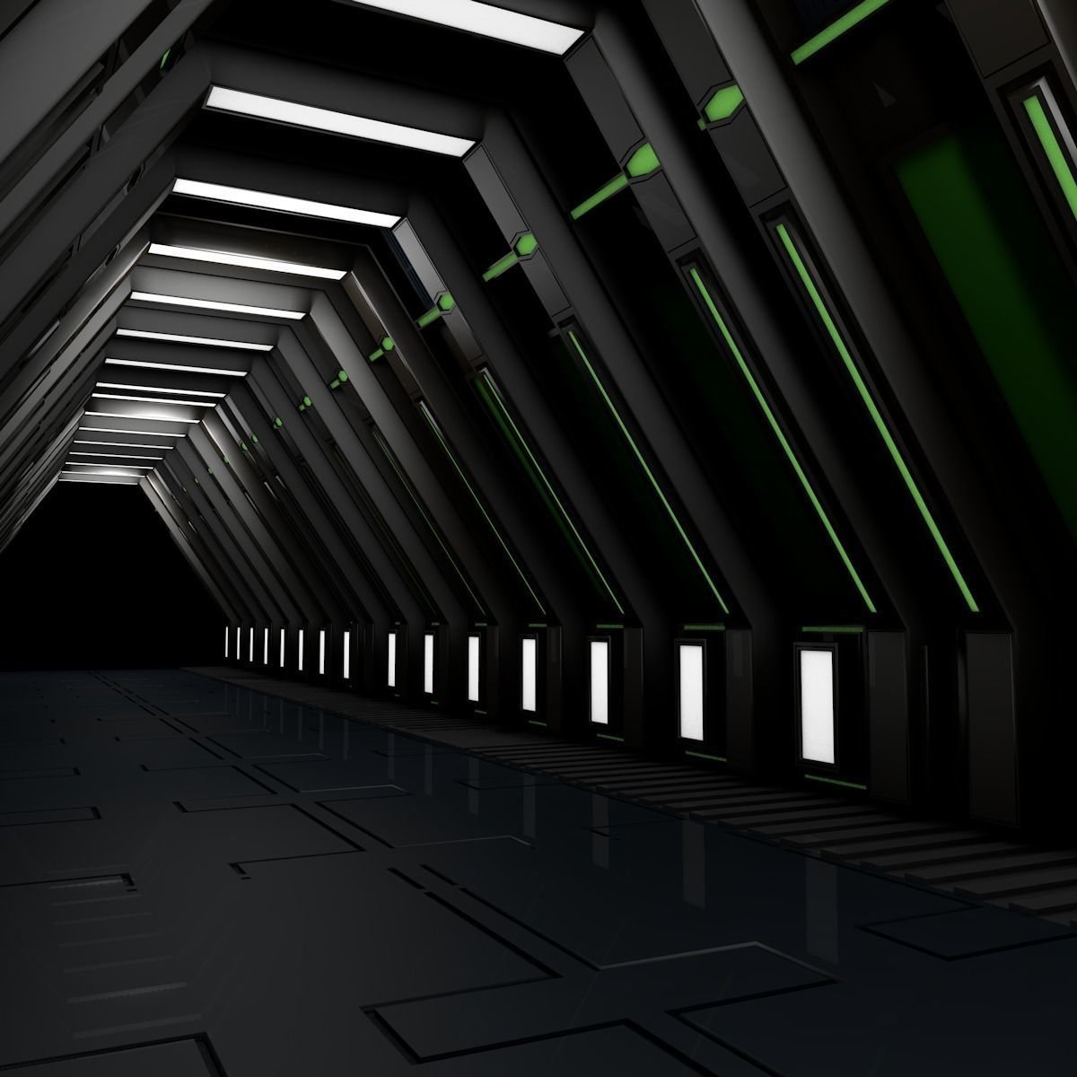 Sci Fi Tunnel 3D model_4