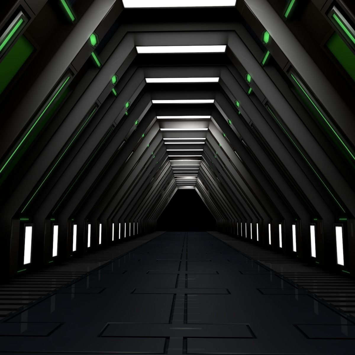 Sci Fi Tunnel 3D model_1