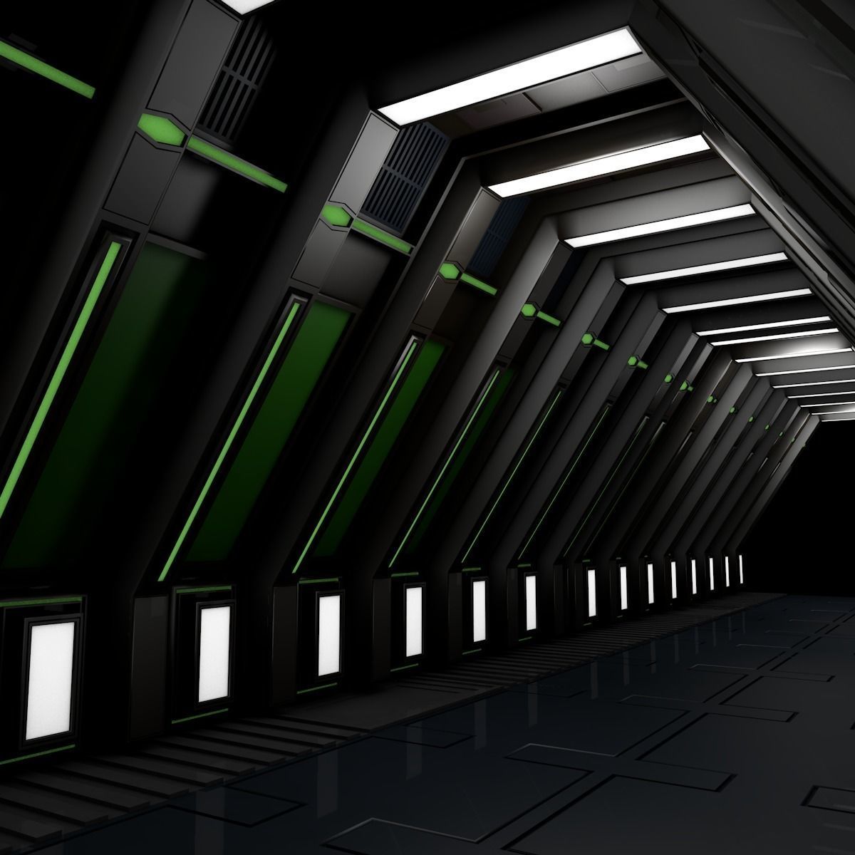 Sci Fi Tunnel 3D model_3