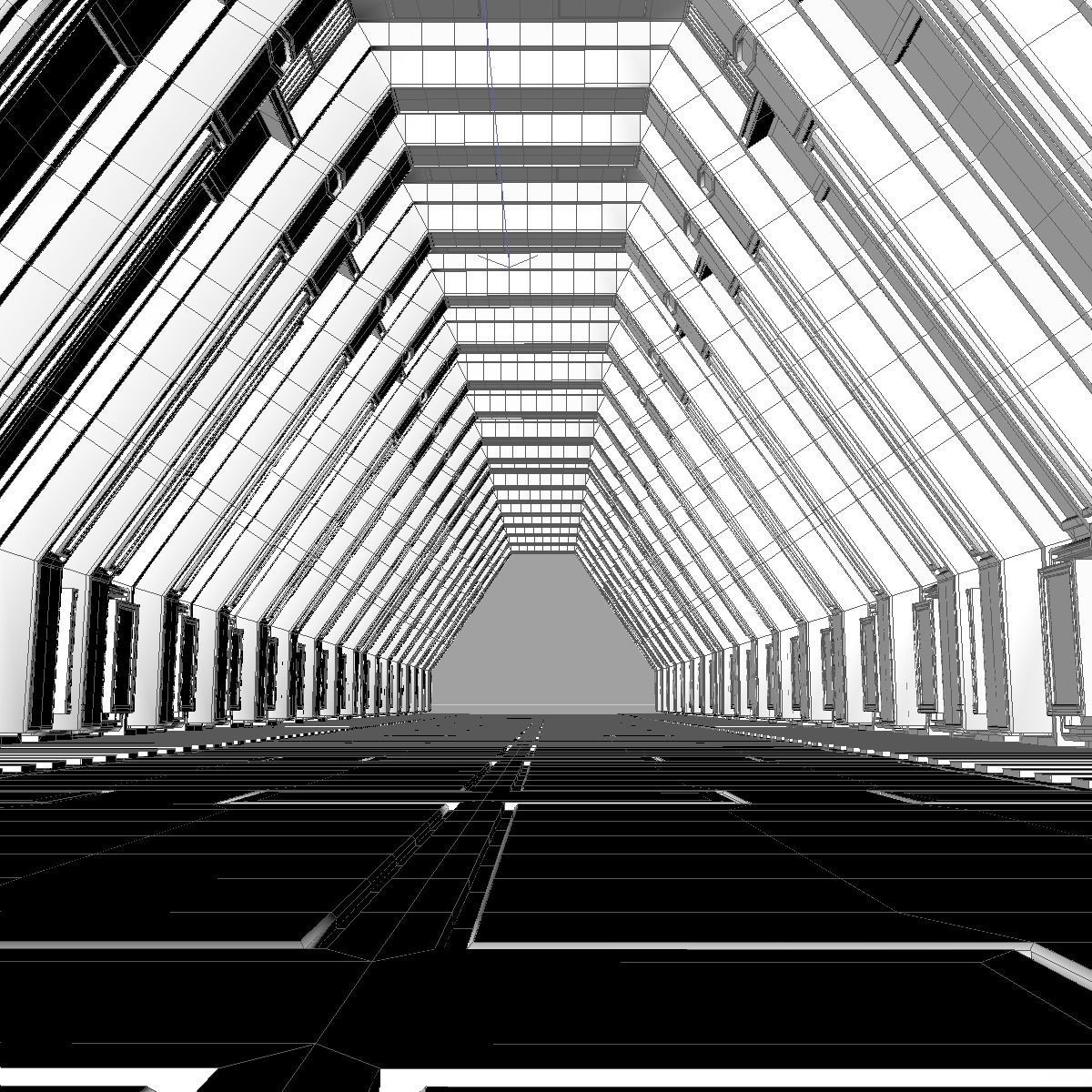 Sci Fi Tunnel 3D model_9