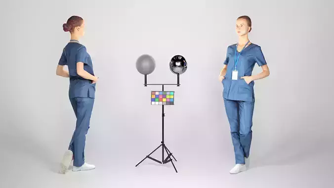Surgical nurse 96 Low-poly 3D model