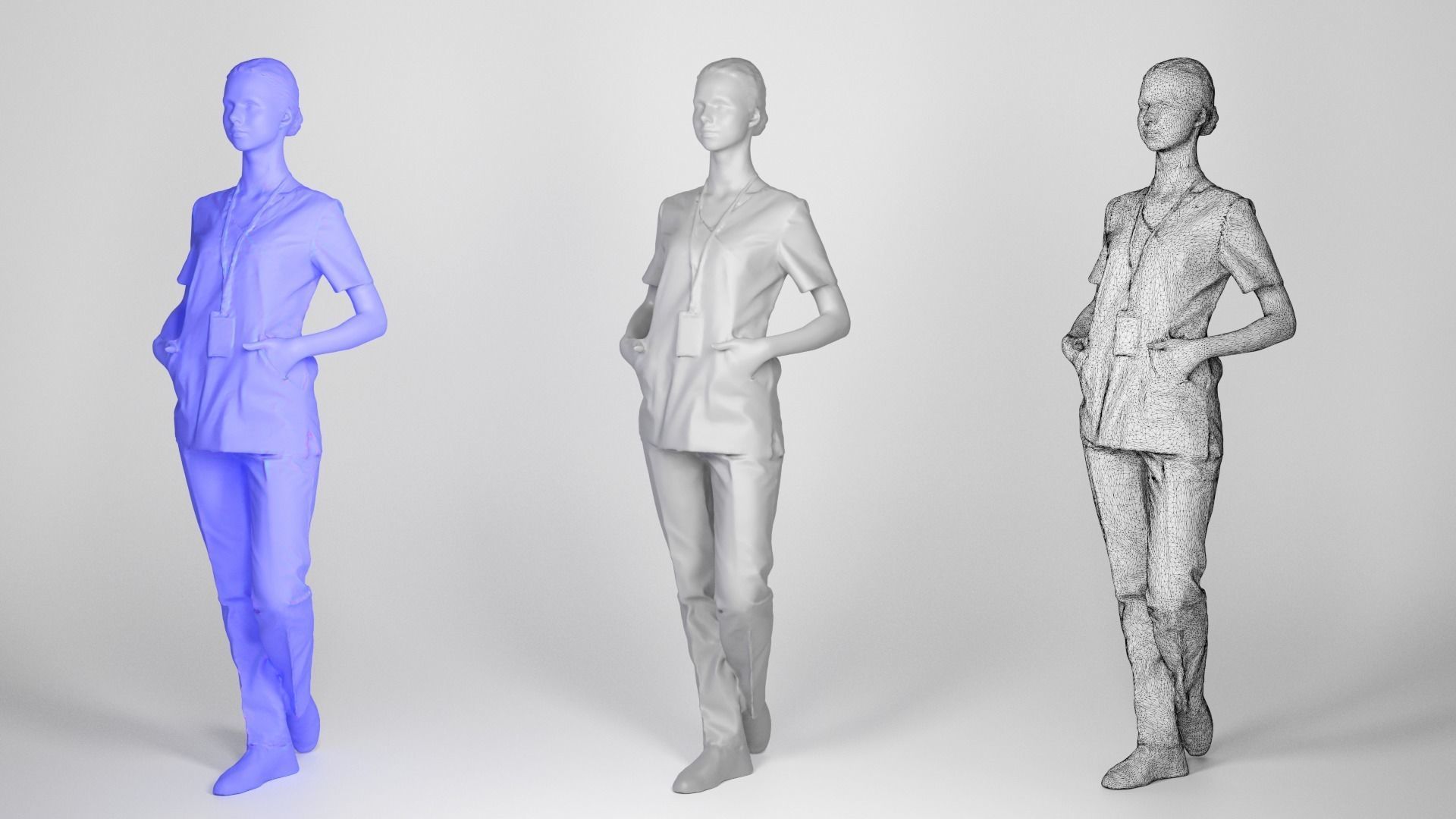 Surgical nurse 96 Low-poly 3D model_3