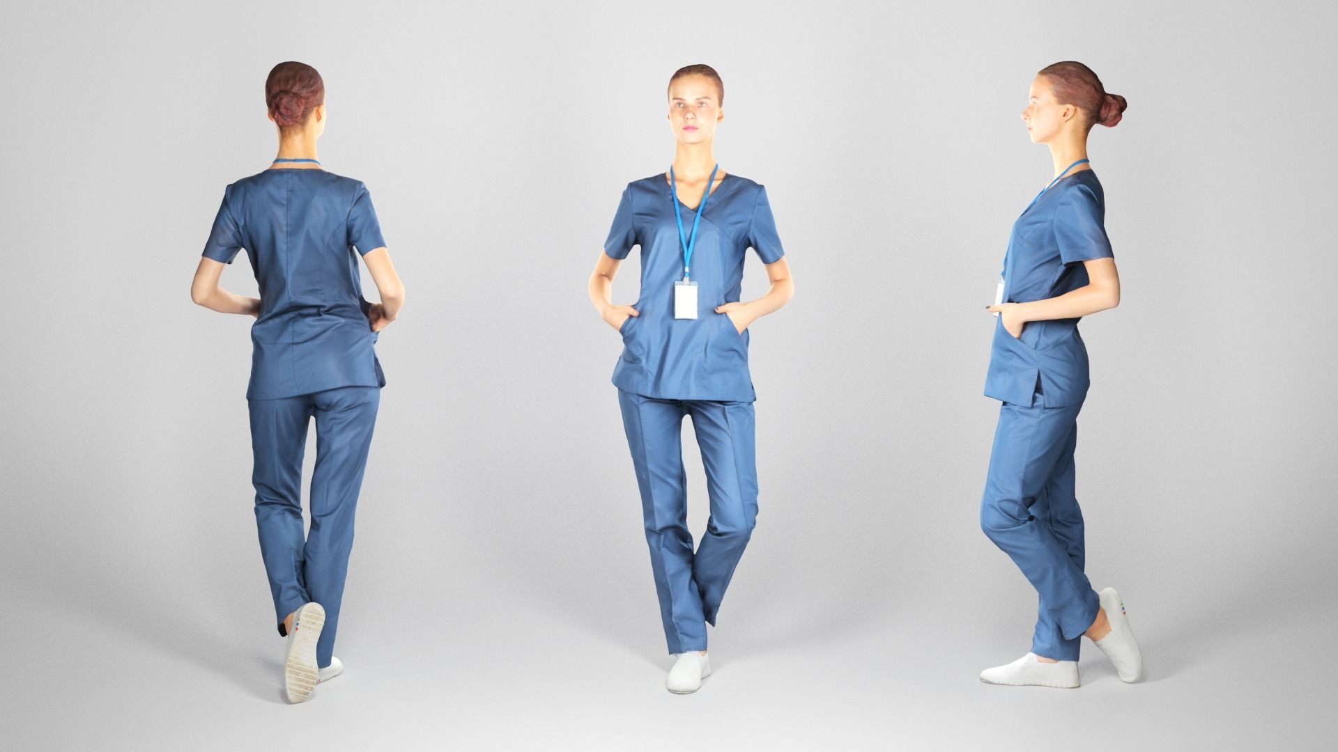 Surgical nurse 96 Low-poly 3D model_1