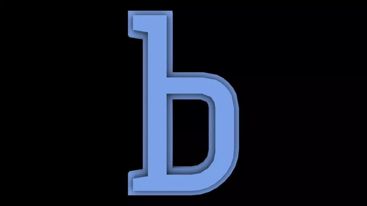 FONT-004 B - Small Free low-poly 3D model