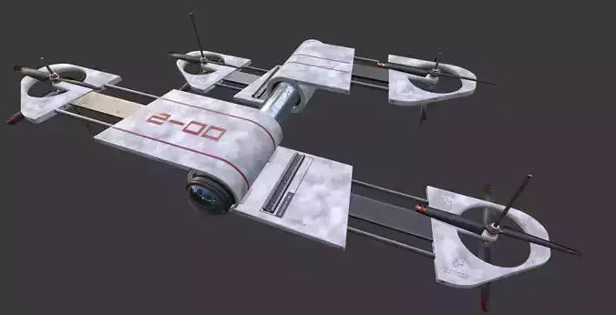 Extending Drone Model 02 Low-poly 3D model