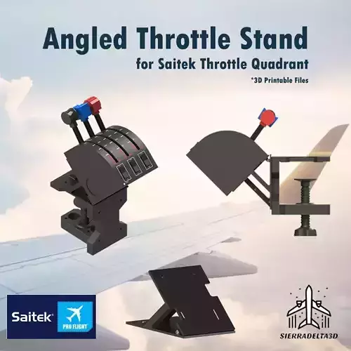 ANGLED THROTTLE STAND FOR SAITEK THROTTLE QUADRANT 3D print model