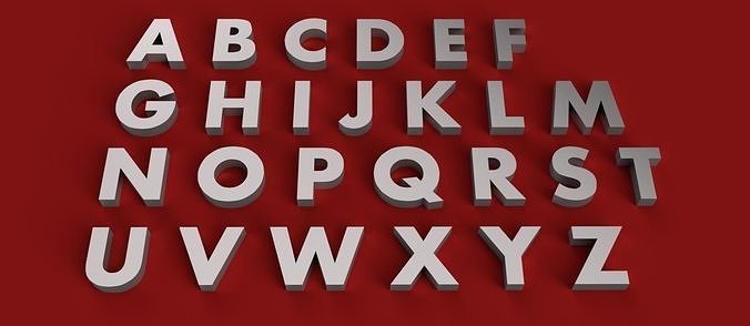 AHARONI  Font uppercase and lowercase 3D Letters STL FILE 3D print model