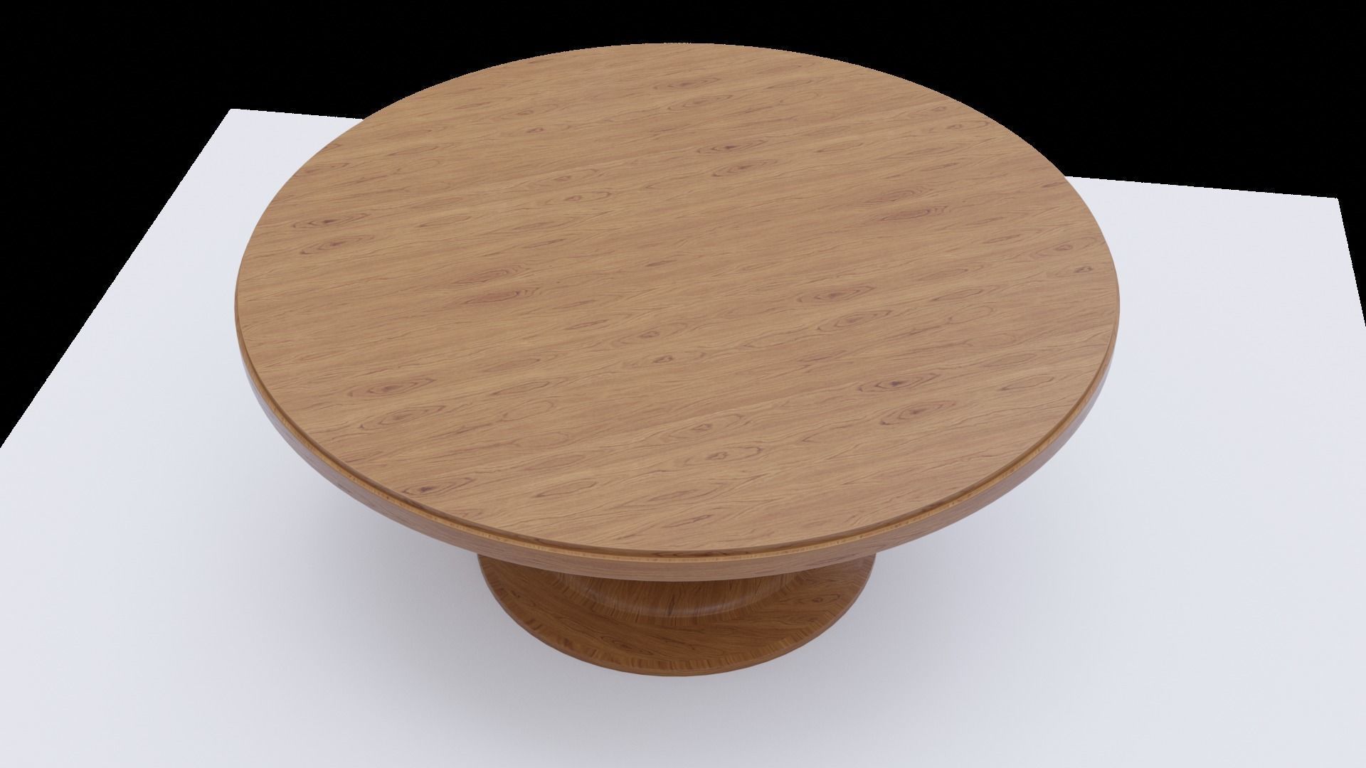 Round wooden table Free 3D model_3