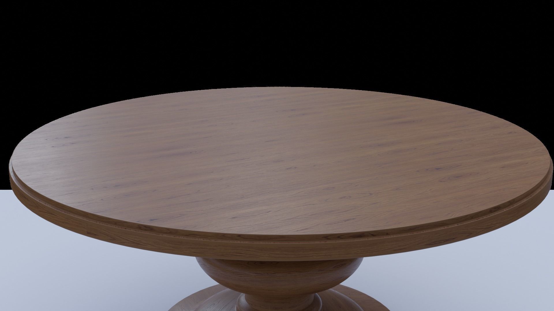 Round wooden table Free 3D model_4