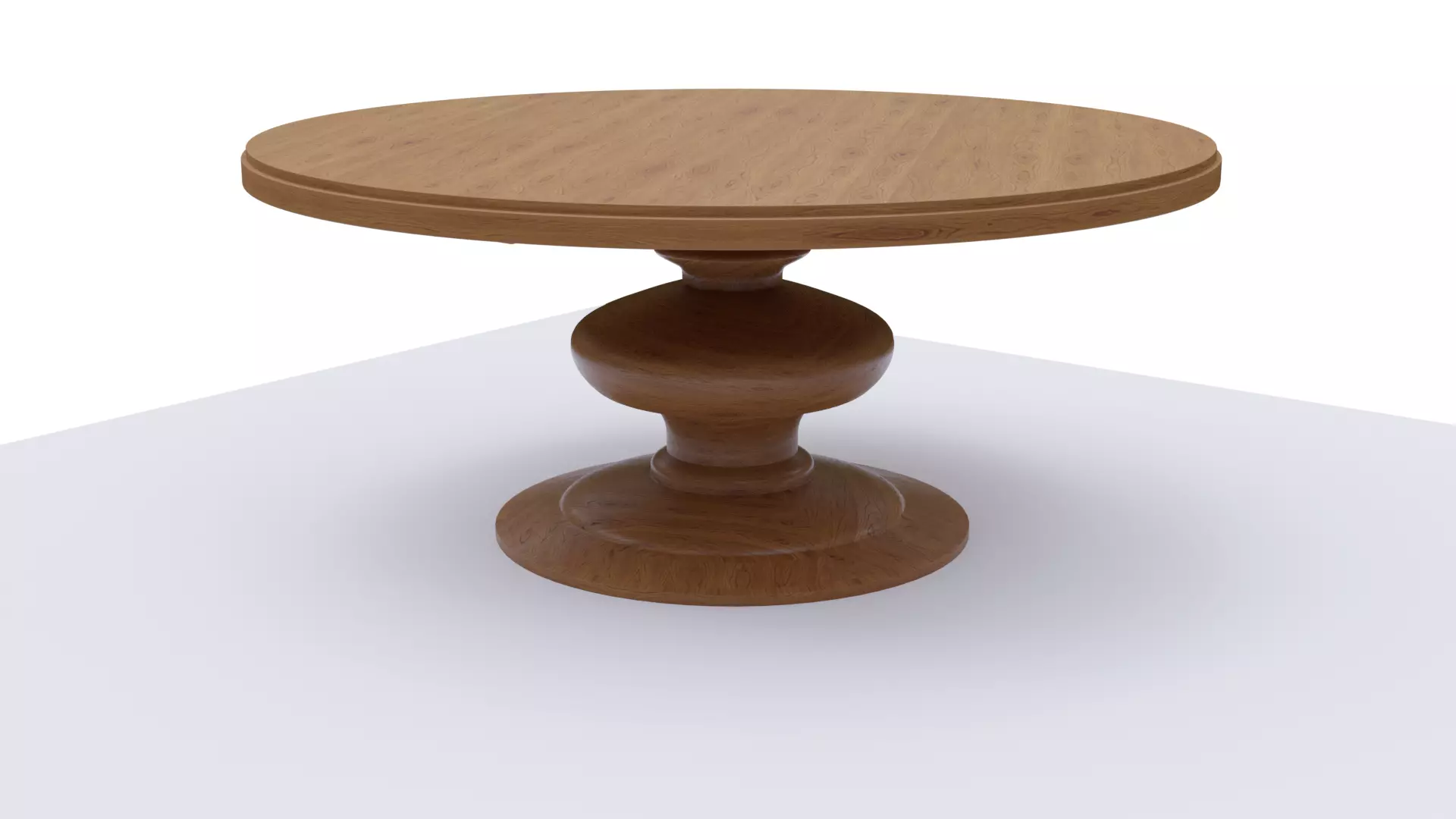 Round wooden table Free 3D model_0