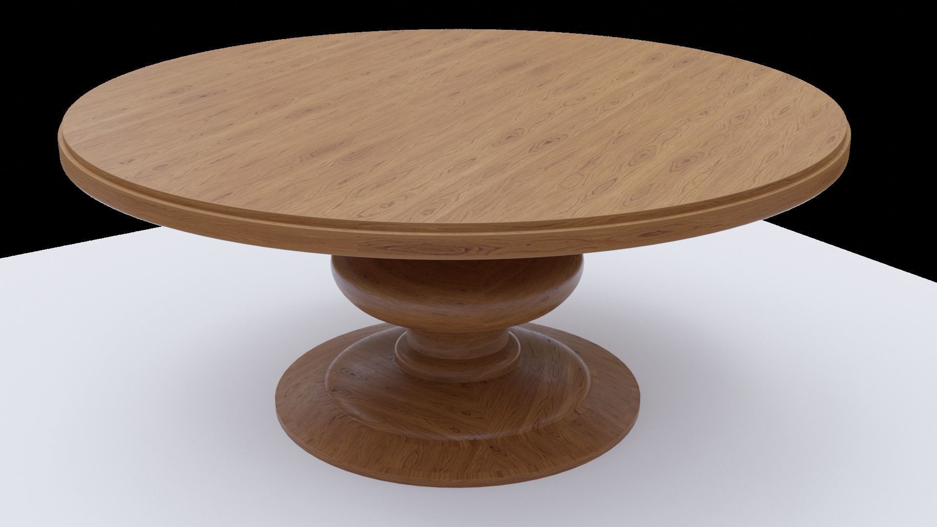 Round wooden table Free 3D model_2