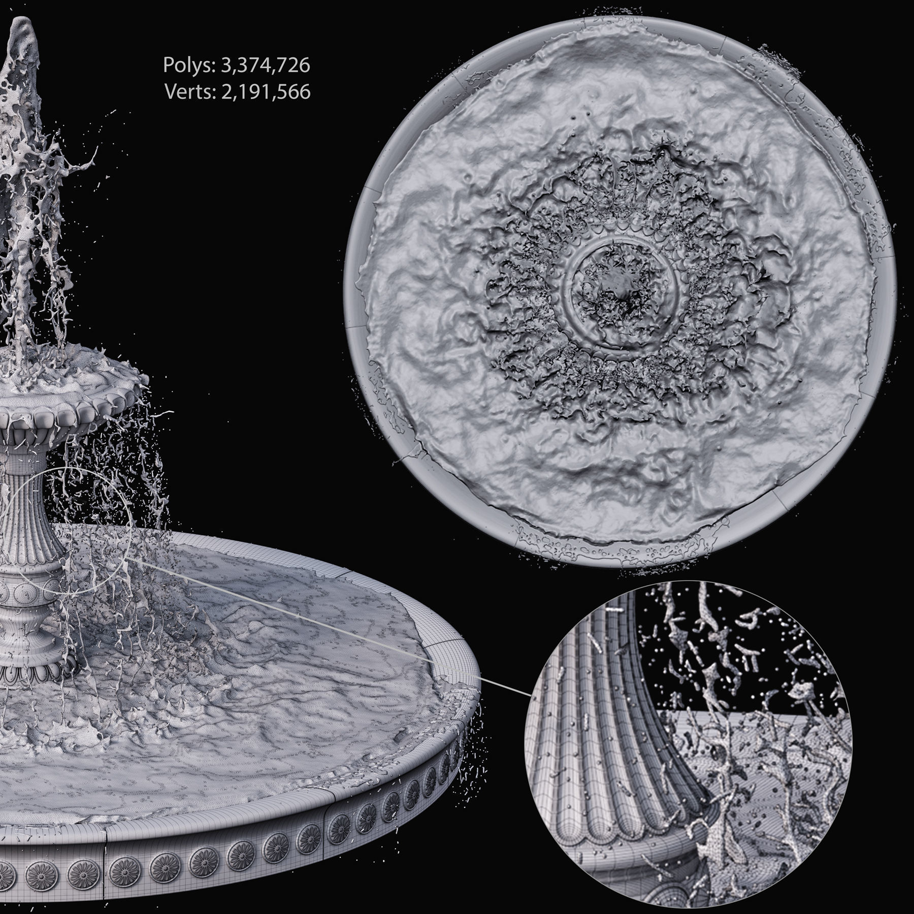 Classic Fountain - vray and corona 3D model_2