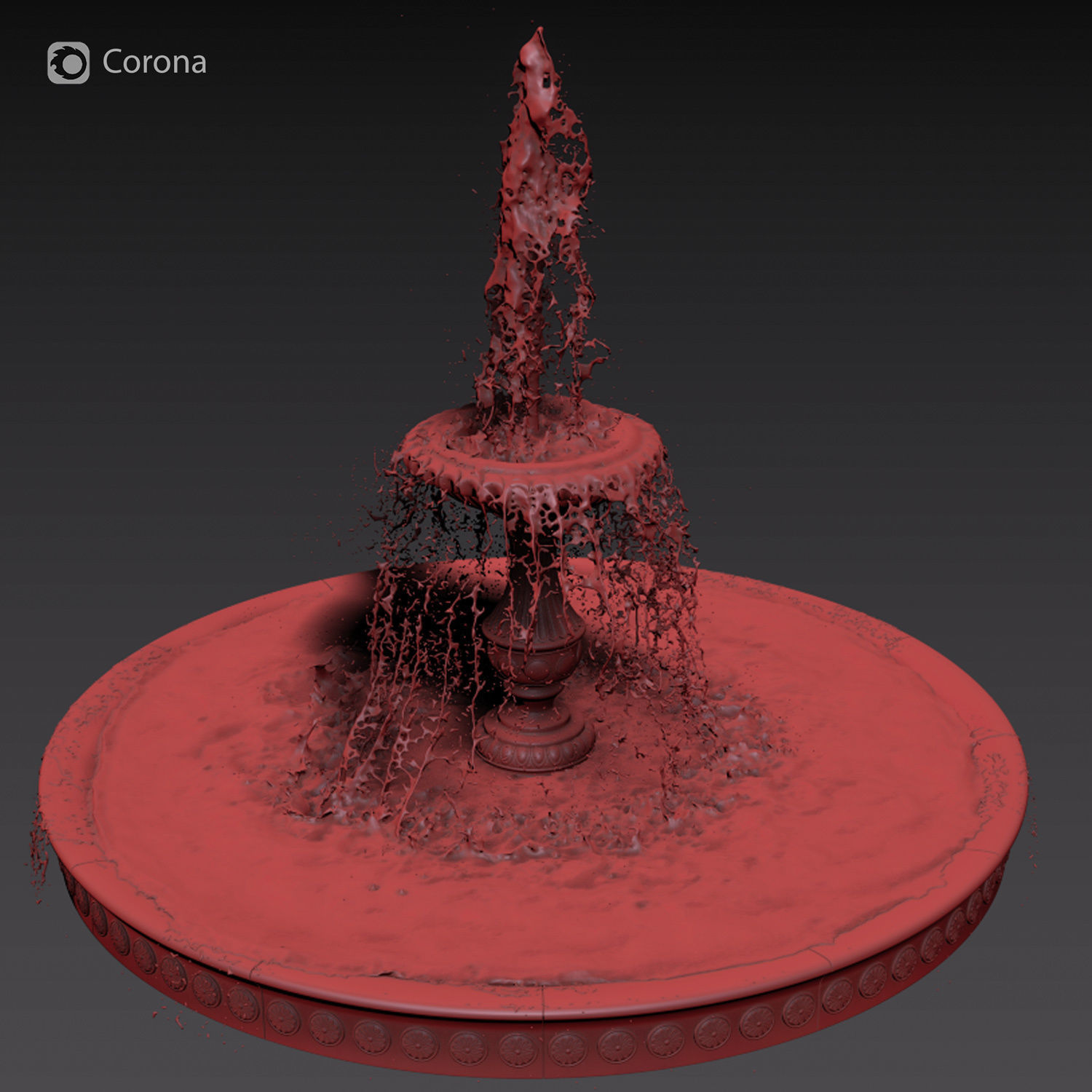 Classic Fountain - vray and corona 3D model_4