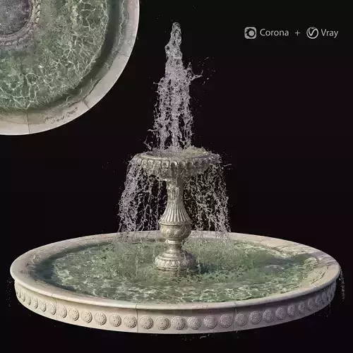 Classic Fountain - vray and corona